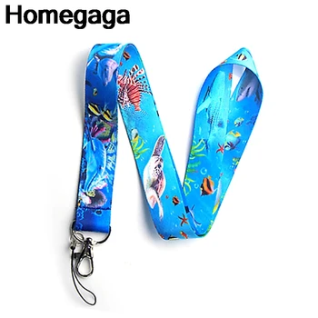 

20pcs/lot Homegaga Seaworld keychains Accessories Safety Breakaway For Phone USB ID Badge Holder Keys Neck Strap lanyard D2130