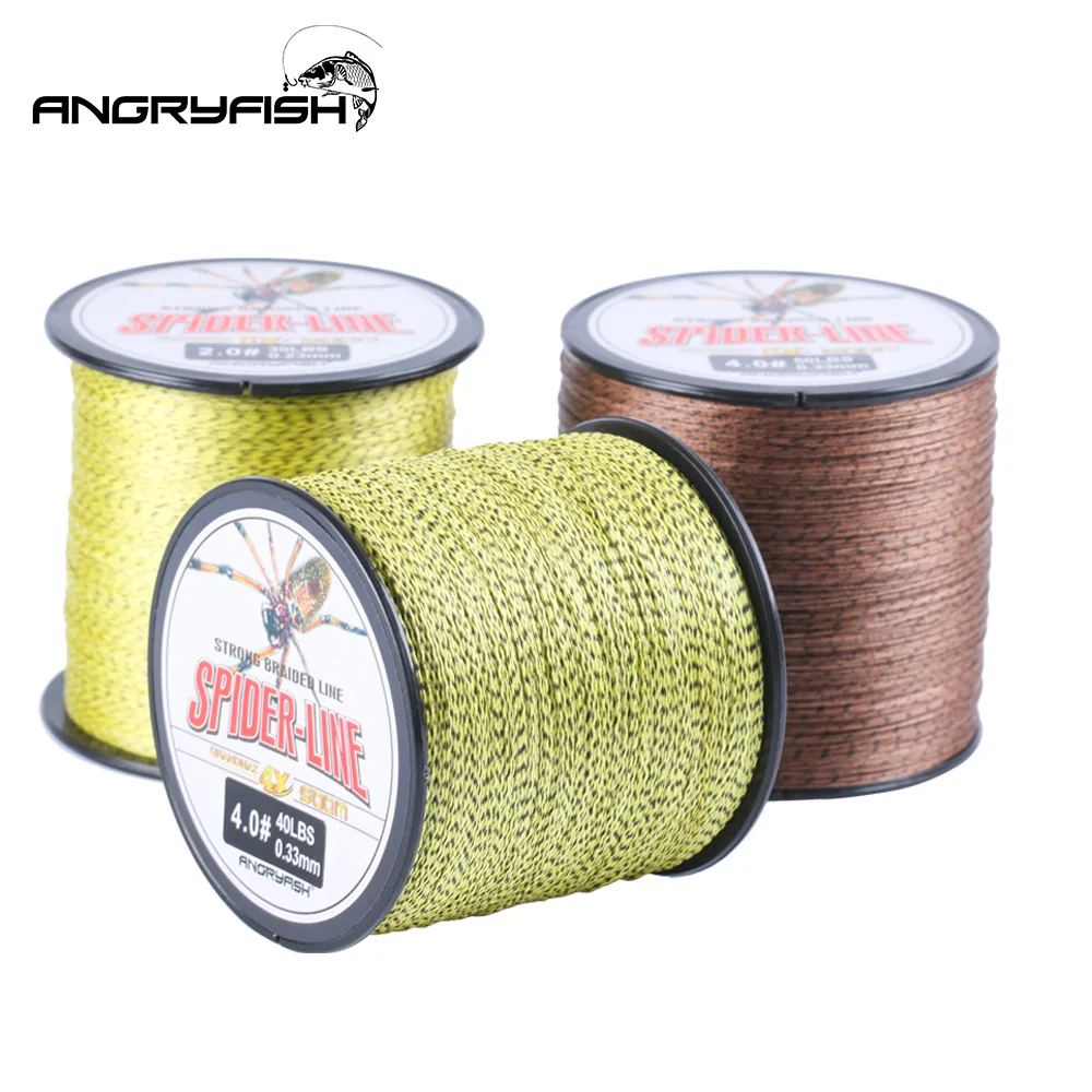 

Angryfish 300 Meters 4x Braided Fishing Line CamoBrown and CamoYellow two color Super PE Line