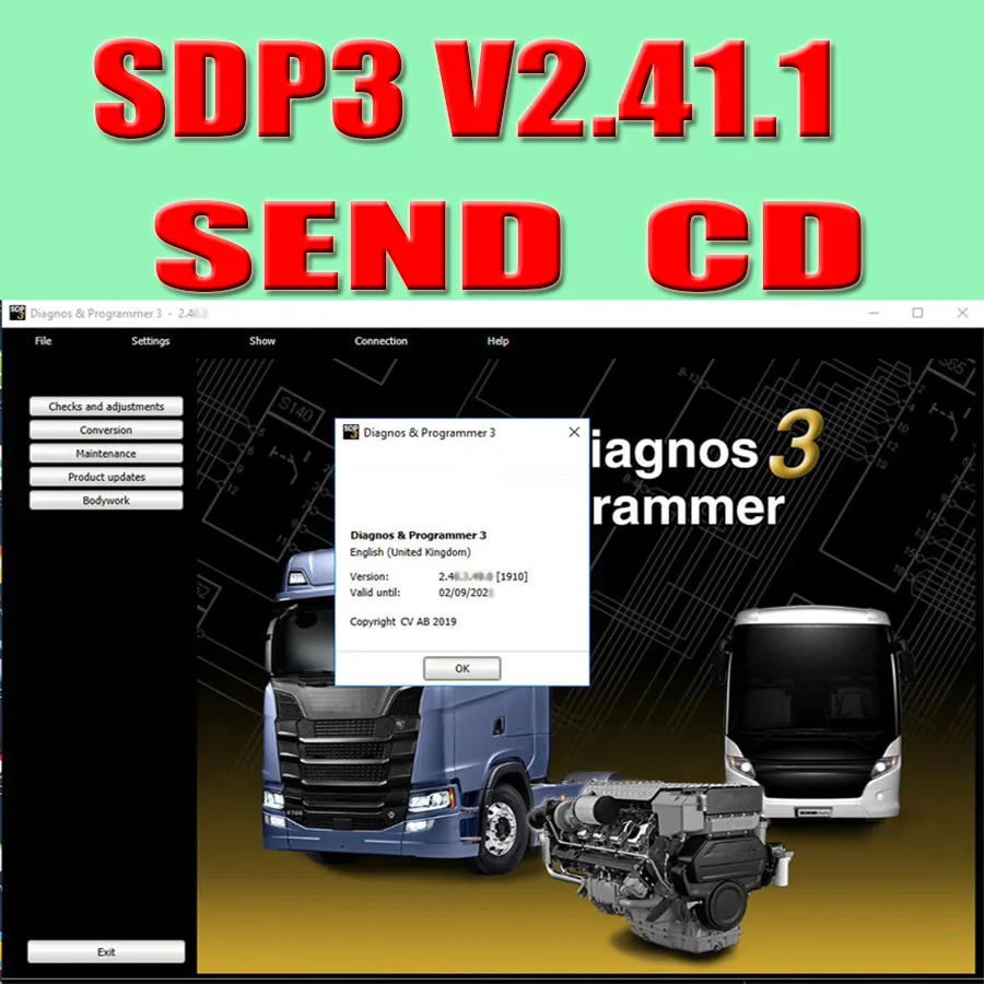 Новейший VCI3 активированный SDP3 V2.41.3 для Диагностики Грузовых автобусов и программатора диагностическое программное обеспечение с установкой видео - Цвет: V2.41.1 send cd