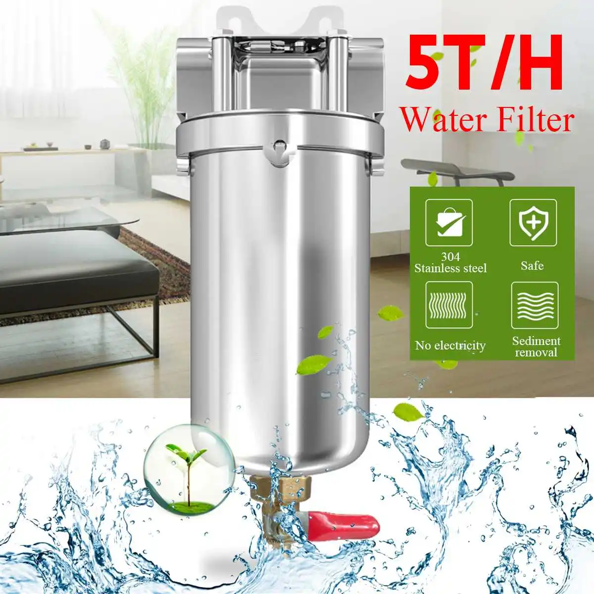 

304 Stainless Steel Water Purifier Pre Water Filter Sediment Ultrafiltration Straight High Temperature High Flow Water Cullender