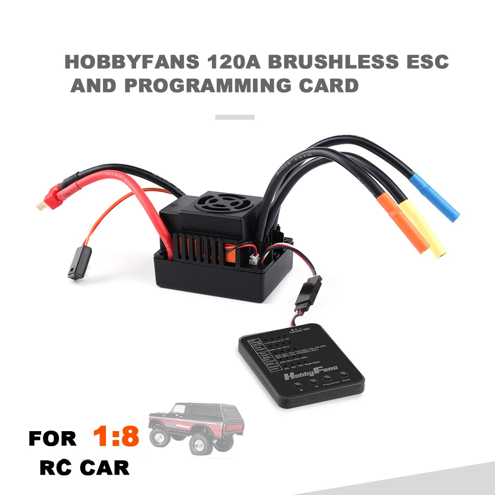 

120A Brushless 2-4s ESC Programming Card for 1:8 Big Wheel RC Car Short Truck Off-road Crawler