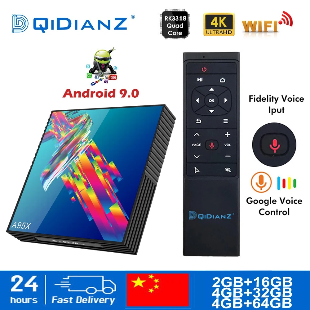 Смарт ТВ приставка A95X R3 Android 9 0 Google Assistant 4K Dual Wifi BT медиаплеер Play Store бесплатное