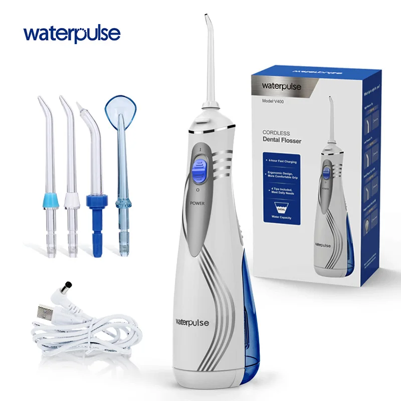 Najtaniej Waterpulse V400 irygator doustny przenośny irygator dentystyczny bezprzewodowy flosser irygator wodny wybielanie zębów Dental strumień wody pod ciśnieniem zęby Cleaner