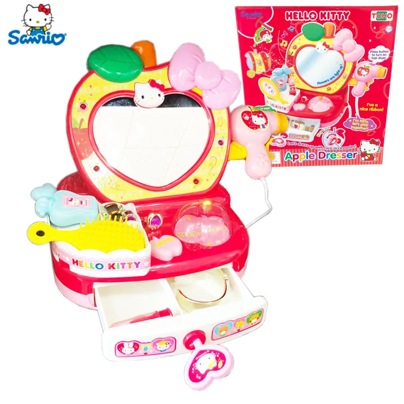 

Genuine Sanrio Hello Kitty hello kitty Dresser Set Play House Sound Making Shining Makeup Toy