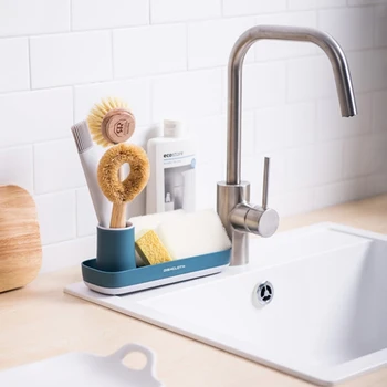 

Nordic Bathroom Toothbrush Soap Storage Box Kitchen Sink Rack Sponge Holder Multi-function Cruise Storage Rack Shelf Organizer