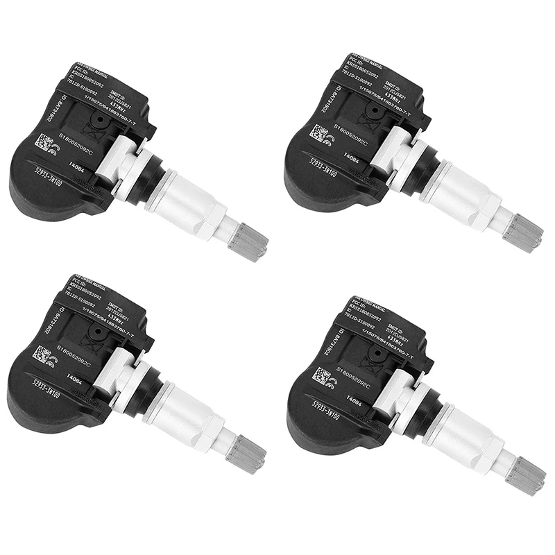 

4Pcs TPMS Wheel Pressure Monitor System 52933-3N100 529333N100 for Kia for Hyun-Dai 529332M650 Tire Pressure Sensor Valve