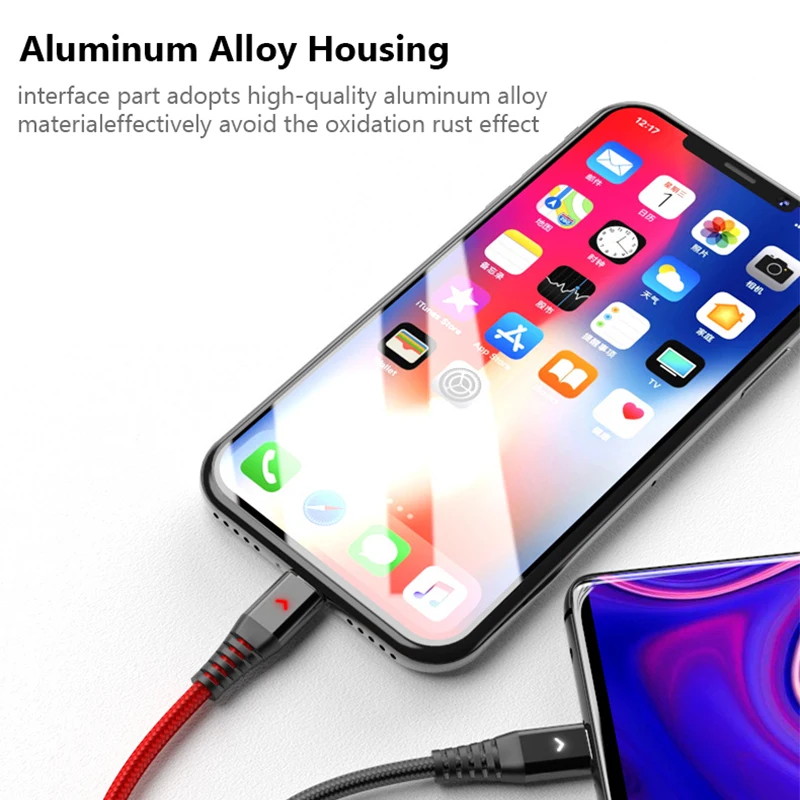 USB кабель для iPhone XS X 8 7 6 зарядное устройство 3 в 1 микро USB кабель для Android USB TypeC кабели для мобильных телефонов для samsung S9