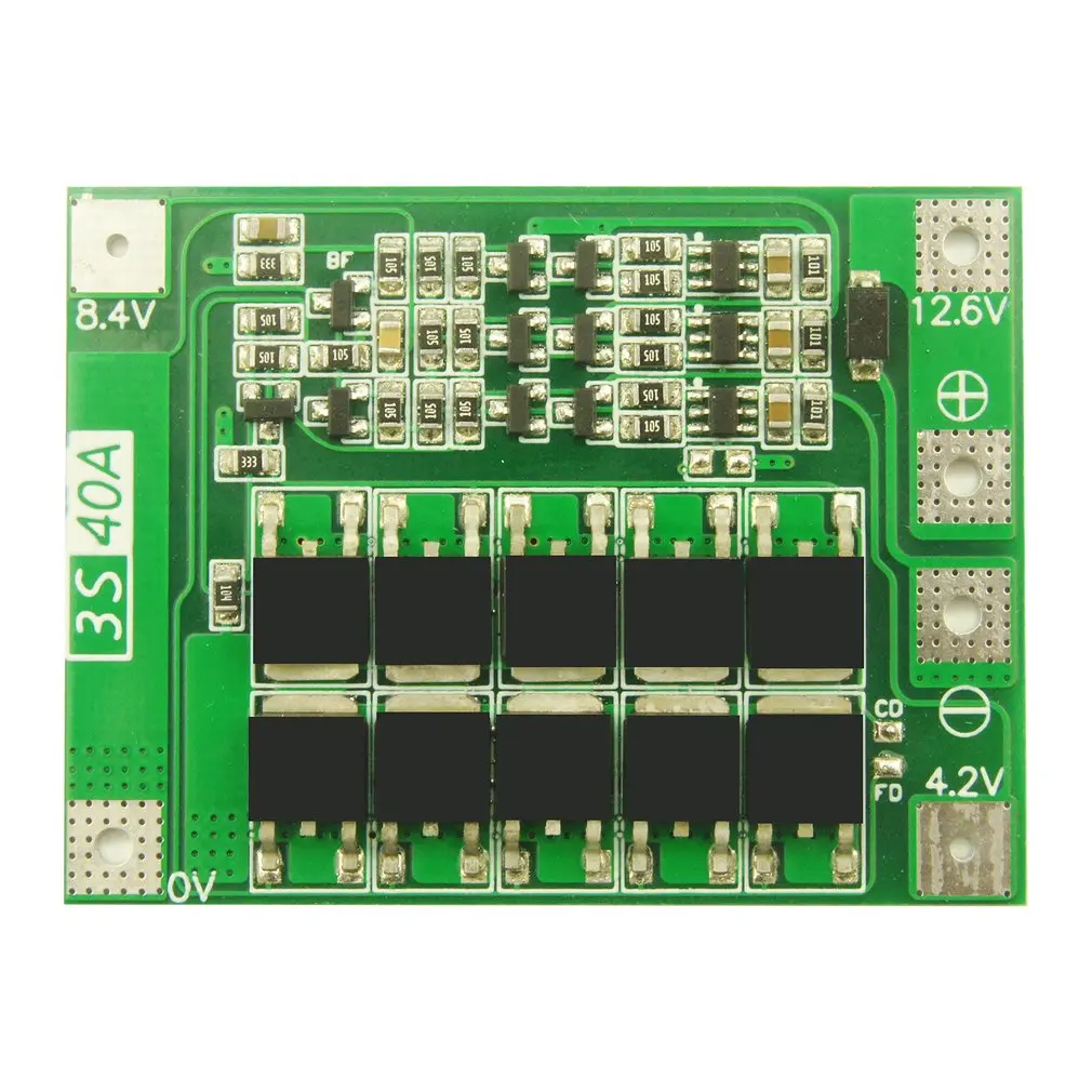 3 серии 40A литий-ионная литиевая батарея 18650 зарядное устройство PCB BMS Защитная плата с балансом для сверлильного двигателя Lipo модуль ячейки