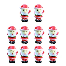 10pcs Santa Clause Miniature Micro Landscape Resin Decor Craft Decoration Bonsai Ornament for Home Garden Tabltop Decoration