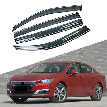 

For PEUGEOT 508 2010-2019 Car Window Sun Rain Shade Visor Shield Shelter Protector Cover Trim Frame Sticker Exterior Accessories