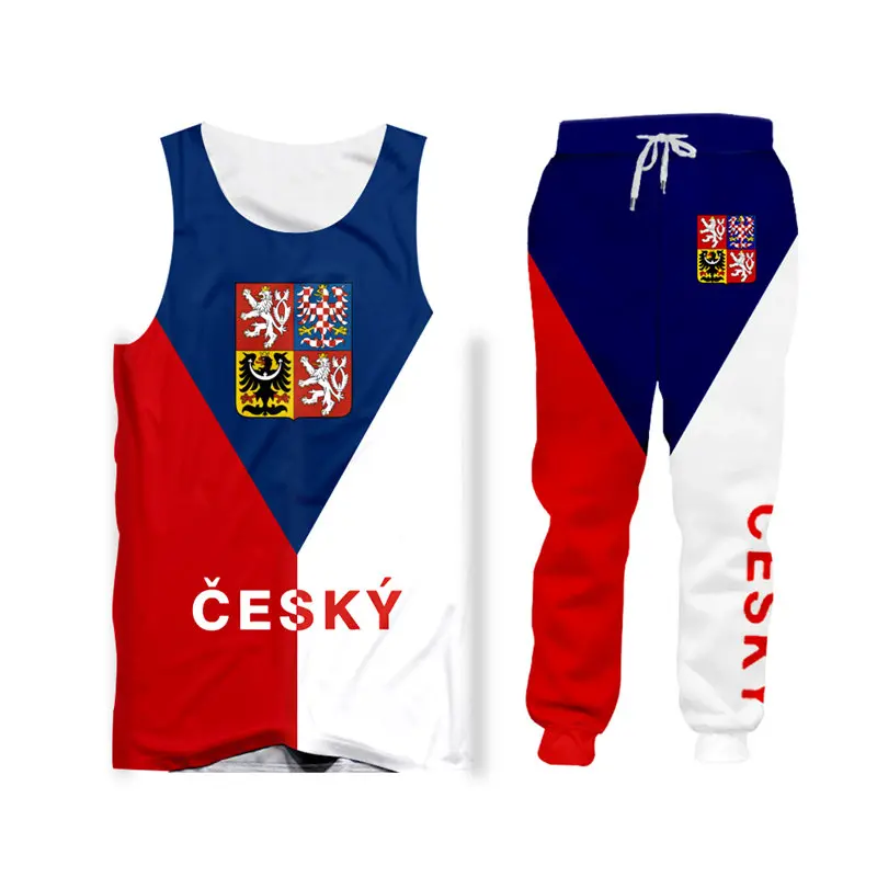 Luxury 3D Print Czech Republic Flag Zipper Jackets+Pants Set Unisex Gym Hoodie T-shirt Tank Joggers Tracksuit Sets Custom S-7XL (30)