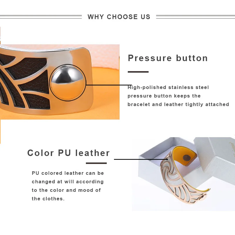 Cremo Cuff Bracelets for Women Stainless Steel Manchette Pulseiras Interchangeable Leather Jewelry 2023 Valentine's Day Gift