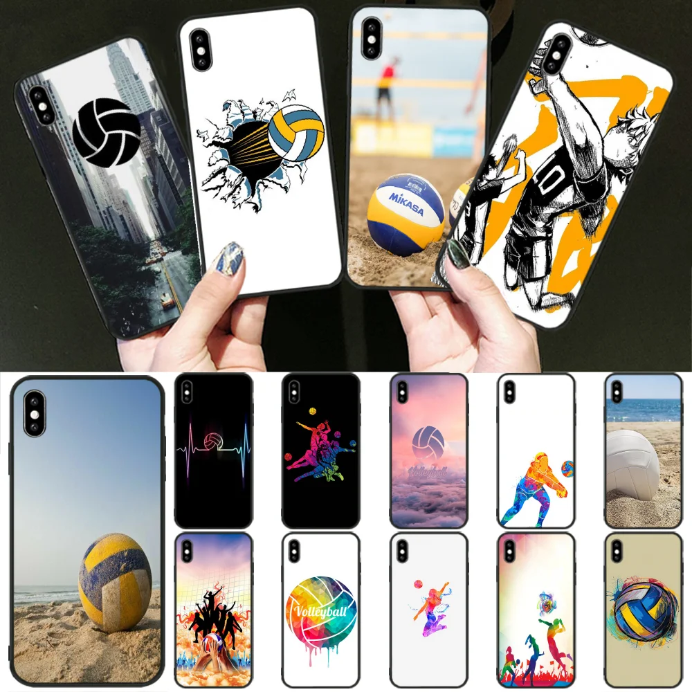 

Viviana Beach Volleyball Novelty Fundas Black Cell Phone Case for iPhone 11 pro XS MAX 8 7 6 6S Plus X 5 5S SE XR cover