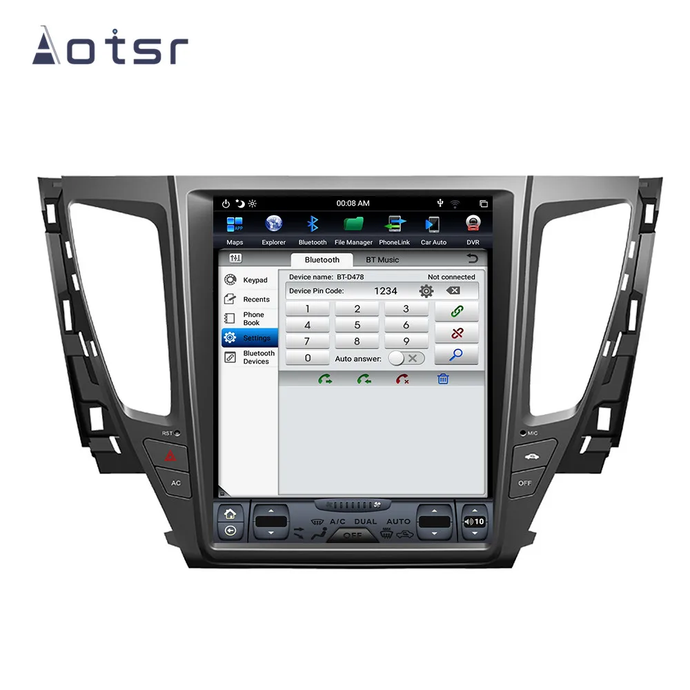 Top Tesla Style Android 8.1 GPS Navigation DVD Player For Mitsubishi Pajero 2016-2019 Car Auto Radio Stereo Multimedia Unit Player 7