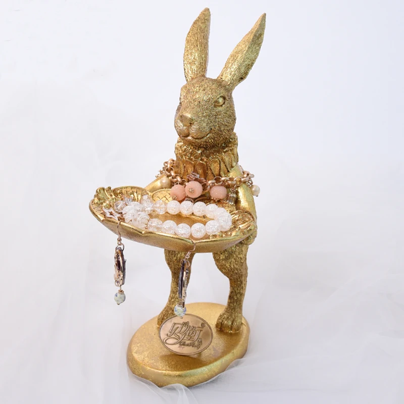 

Nordic Creative Golden Rabbit Jewelry Tray, Cute Animal Jewelry Display Stand, Desktop Storage Decoration, Gift for Her, New