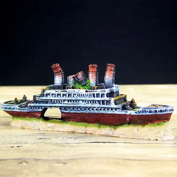 

Aquarium Shipwreck Decorations Pirate Ship Fish Tank Ornaments Resin Material Eco-friendly for Freshwater Saltwater Ship
