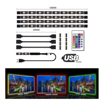 

led tv usb rgb strip 5v 5050 lights music sync ambilight hdmi powered neon sign gabinete gamer pc luces led jogo de luz bandeau