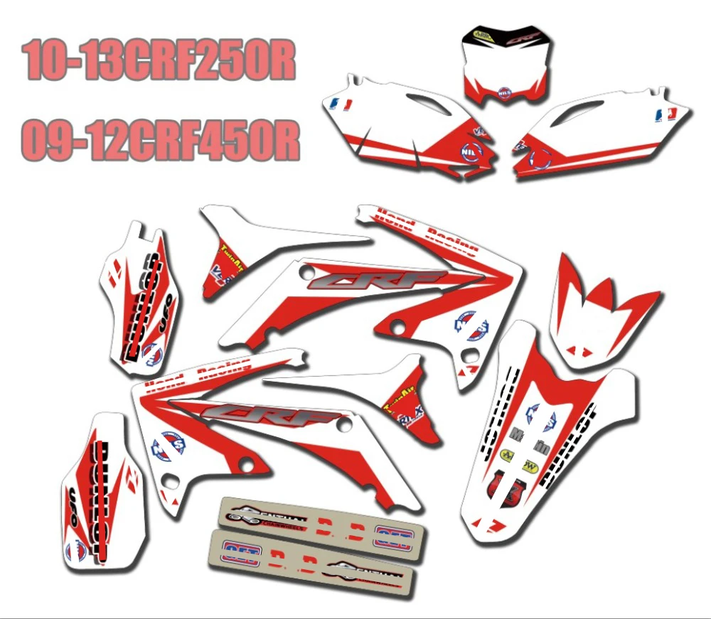 Графический задний план наклейки и наклейки для Honda CRF250R 2010 2011 2012 2013 CRF450R 2009-12 CRF 250 250R 450 450R CRF250 CRF450
