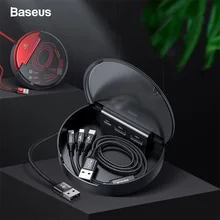Baseus автомобильный Кабельный органайзер usb type C зарядное устройство с 3 в 1 USB кабель для iPhone зарядный кабель Micro зарядный usb-шнур
