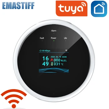Sensor de Gas Natural con Wifi para el hogar, alarma inteligente de Gas GLP, Detector de fugas, detectores de temperatura con Wifi