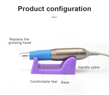

New 20000RPM Electric Nail Art Drill Pen Handle File Polish Grind Machine Handpiece Manicure Pedicure Tool Nail Art Accessories