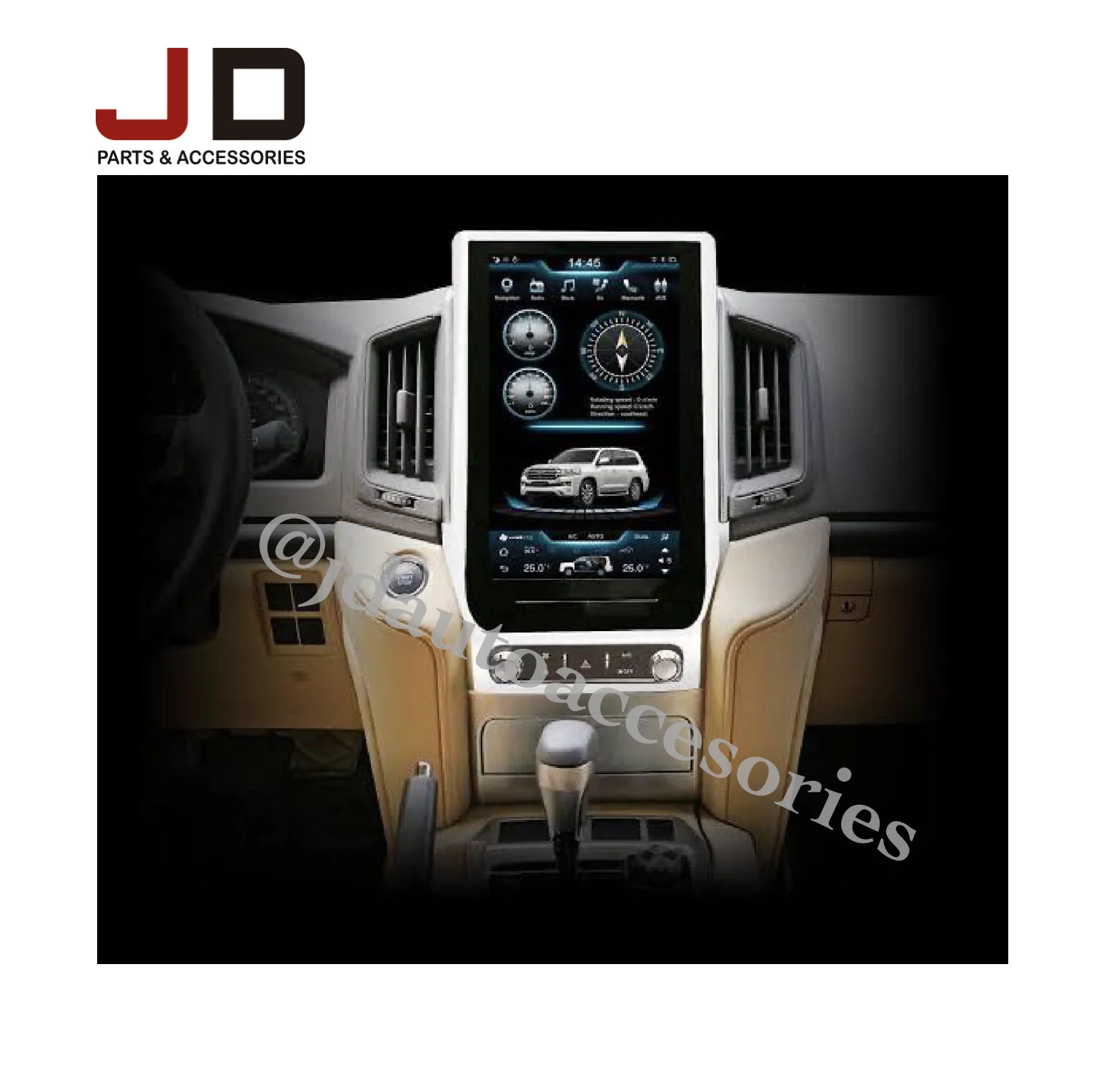 

13.6 inch android 9.0 car dvd player gps navigation for land cruiser LC200 2008 -2015 tesl screen stereo auto CARPLAY