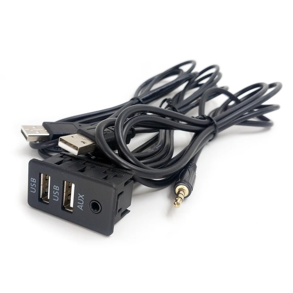 Biurlink 150 см 2 стиля универсальный внешний AUX 2USB переключатель/двойная USB Панель