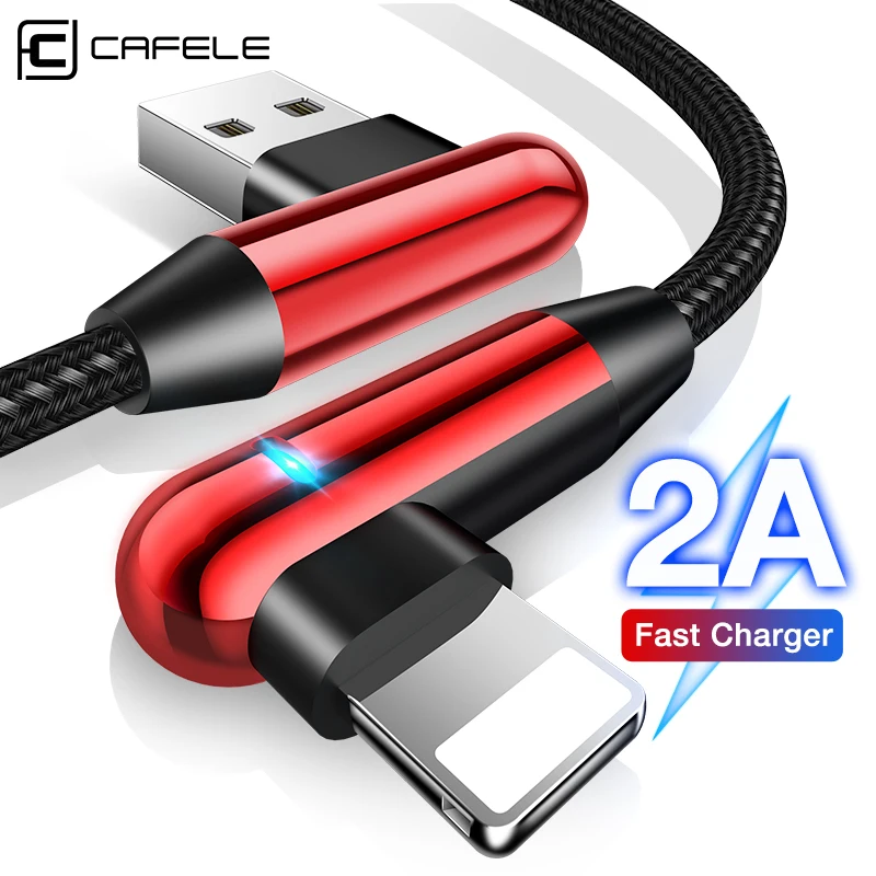CAFELE 120 см светодиодный USB кабель для зарядки телефона iphone X 8 7 6s Plus 5s Прочный