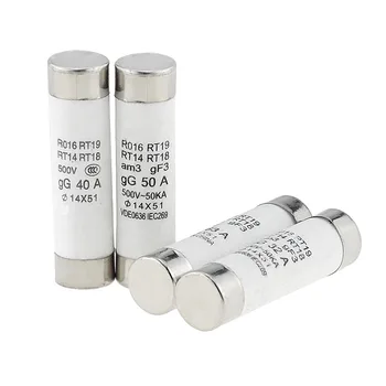 

5PCS Long Cover 14X51 Ceramic Fuse 32A 40A 50A 63A Fusible Enlace For RT18 R016 14*51 Fuse Core