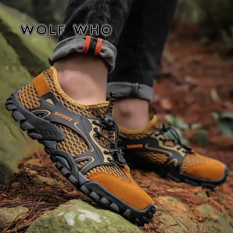 Summer Outdoor Male Sneakers Creek Safety Shoes Mens Large Sizes