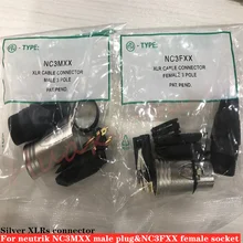 60 шт./лот 30 шт. NC3MXX и 30 шт. NC3FXX для NEUTRIK мужской и женский набор 3 Pin XLR разъем Серебряный Высокое качество