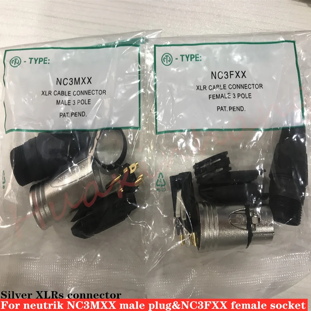 60 шт./лот 30 шт. NC3MXX и NC3FXX для NEUTRIK мужской женский набор 3 Pin XLR разъем Серебряный