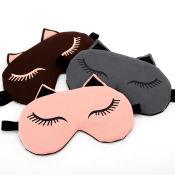 

by DHL 100Pcs/Lot Cute Cat Sleeping Eye Mask Eyepatch Nap Cartoon Eye Shade Sleep Mask Bandage on Eyes Cover for Sleeping