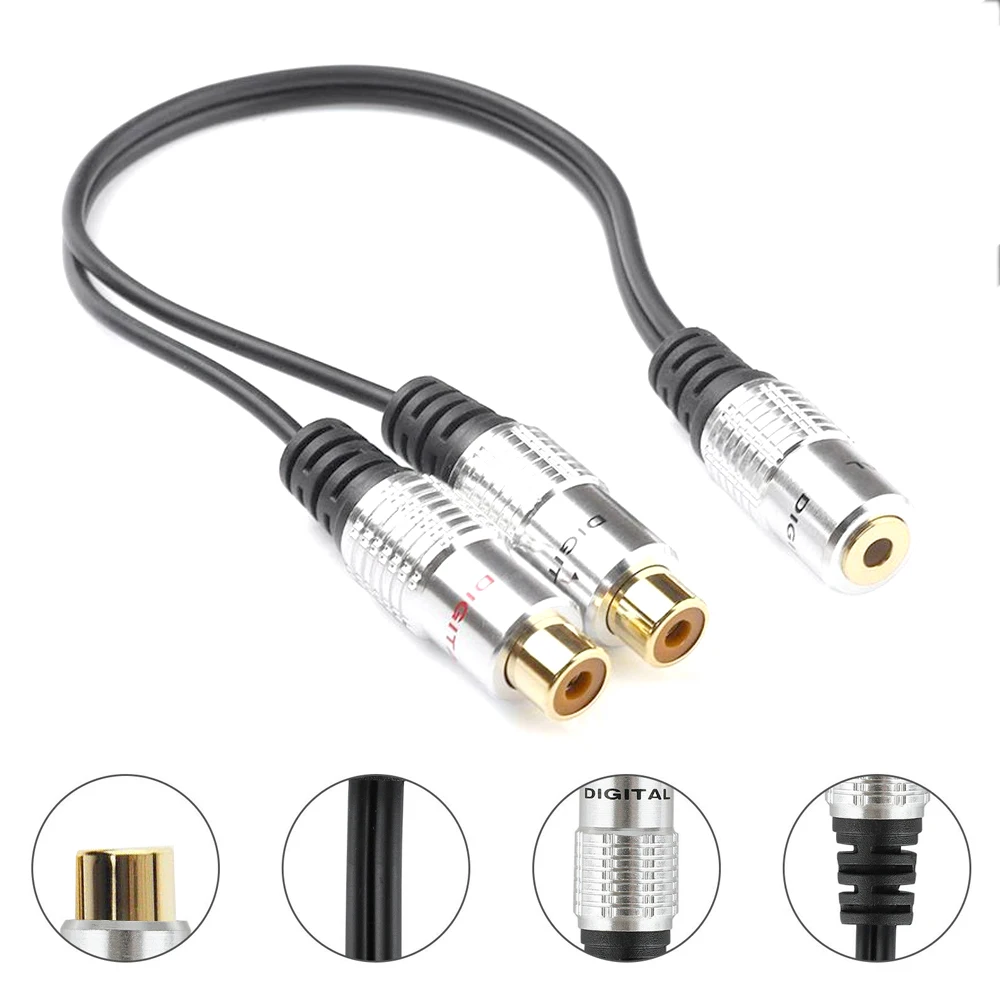 Разветвитель для аудиоадаптера с разъемом 3 5 мм 1/8 дюйма Mini Stereo Female на 2 RCA кабель