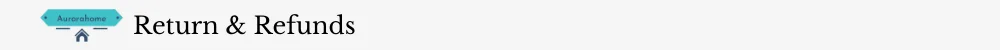 Return & Refunds