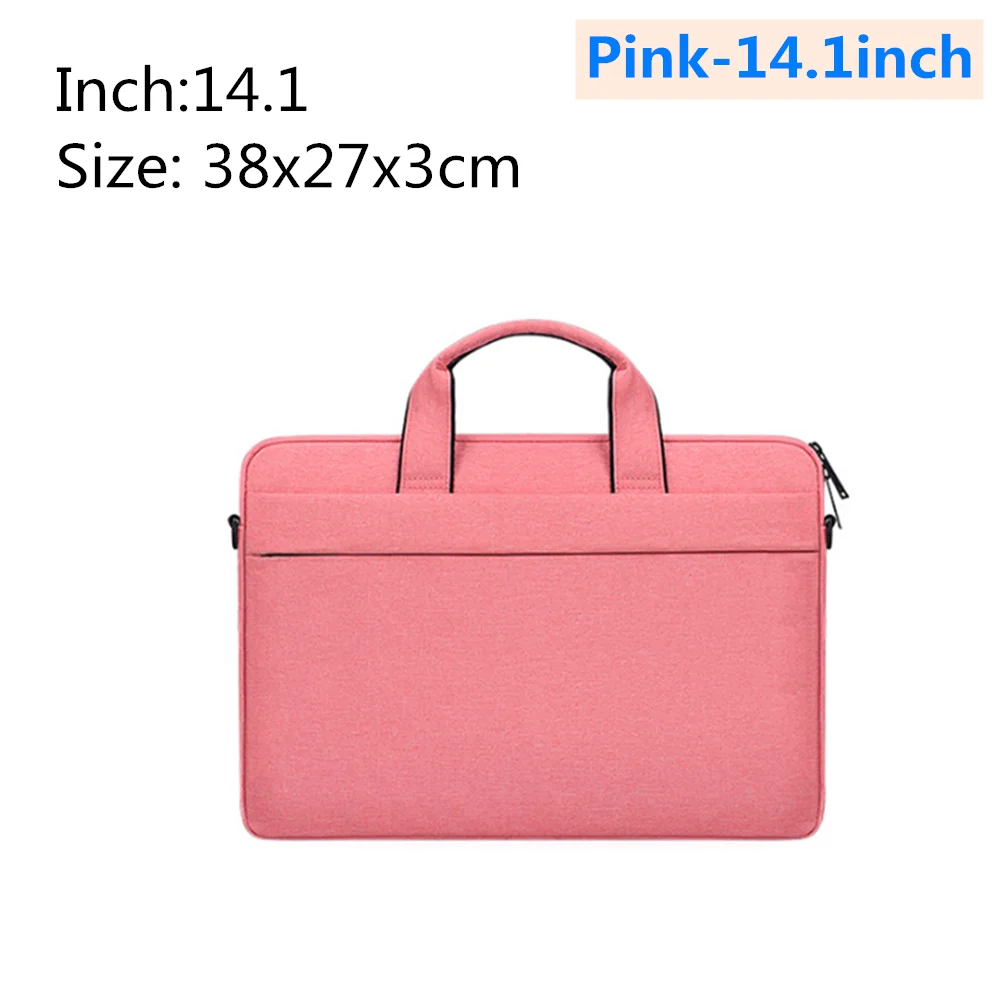 Водонепроницаемая сумка для ноутбука 13,3, 14,1, 15,4, 15,6 дюймов для Macbook Air Pro, 15,6 дюймов для ноутбука Apple, диагональный портфель - Цвет: Pink-14.1inch