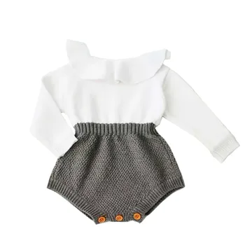 

Newborn Baby Girl Wool Blend Baby Romper Warm Knit Sweater Long Sleeve Rompers Fall Autumn 40