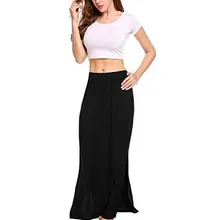 La Vogue, тонкие, удобные, винтажные, элегантные, длинные юбки для женщин, длина по щиколотку, чистый цвет, Boho, пляжные юбки, прямые, уличная одежда