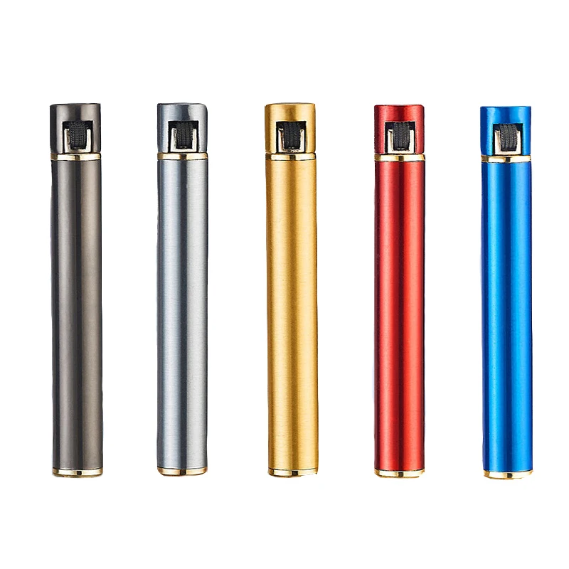 

Cigarette Lighter Can Be Put In to The Cigarette Box Fine Grinding Wheel Zinc Alloy Refillable Butane Gasless Mini Lighter