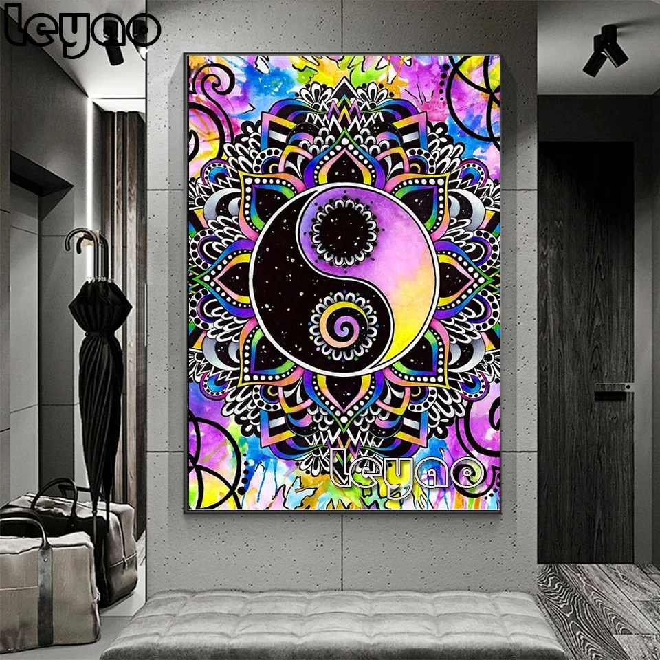 diamond art diy Diamond Embroidery Mandala yin and yang pattern 5D Diy Diamond mosaic cross stitch Diamond Painting full square/Round wall art 5D DIY Diamond Painting for kid