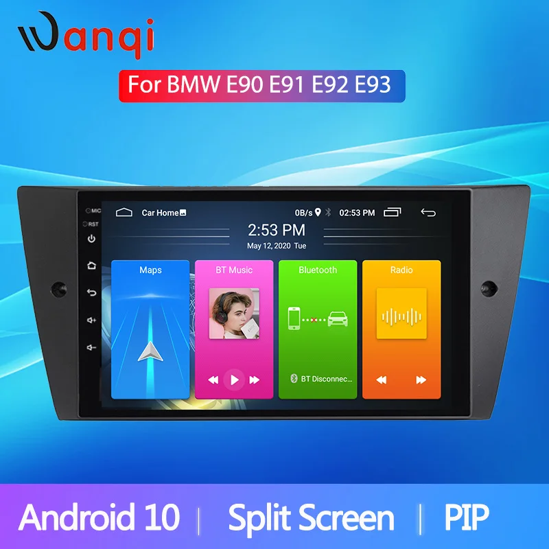 Wanqi Android10 сплит экран Автомобильный Радио плеер для BMW E90/E91/E92/E93 Мультимедиа GPS Navi
