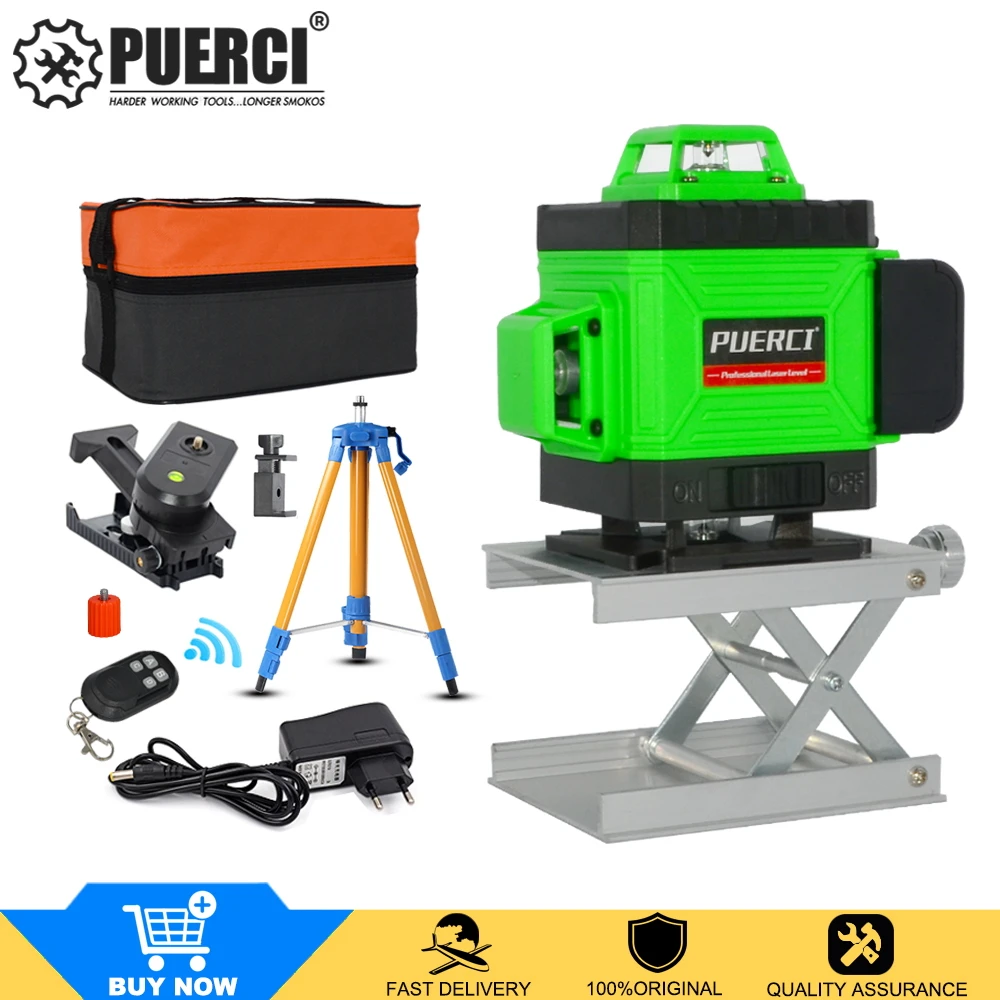 

4D 16 Lines Laser Level Self-Leveling 360 Horizontal And Vertical Cross Super Powerful Green Laser Level