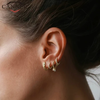 

925 Sterling Silver Personality Creative Snake Small Hoop Earrings for Women Gold Silver color Geometric Circle Earrings Jewelry