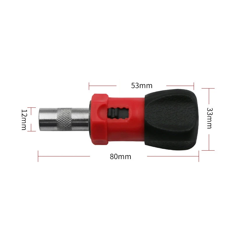 1pc Multifunction Stubby Ratchet Screwdriver 6.35mm Magnetic Slotted Torx Screwdriver Handy Stubby Ratchet Driver Tool