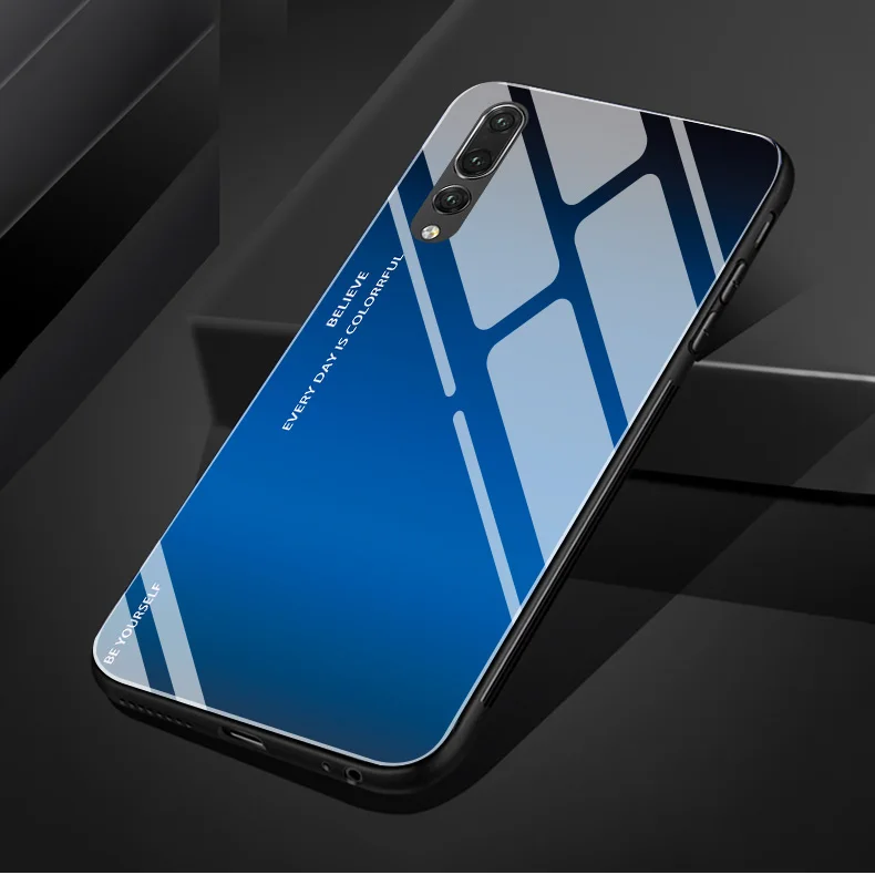 Будьте собой для huawei P9 P10 P20 P30 Plus Pro lite Honor 8 9 10 lite 9i 8C 8X Gradation закаленное стекло задняя крышка чехол для телефона - Цвет: 4993