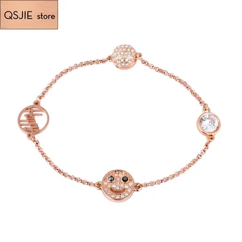 

High Quality SWA, Fashion Simple High Version Smile Face Invisible Magnetic Button Bracelet