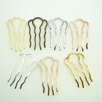 

5 Pcs/lot 4-tooth hair comb,Metal Hair Stick,Hair Fork,hair accessories Hair Jewelry,Barrette Hair Combs Blank Base