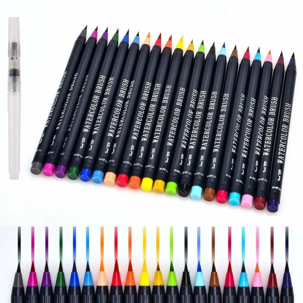 

20/24/48 Colors Brush pens and 1 water brush pen School art supplies markers fineliner permanent marker whiteboard marker 04360