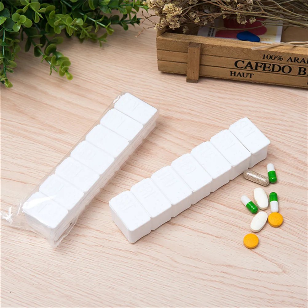 Weekly7 Days Pill Case Dispenser Medicine Storage Tablet Pill Box With Clip Lids Medicine Organizer Pill Case Splitters Storage