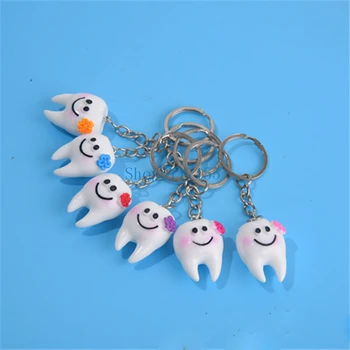 

Simulation Cartoon Teeth Keychain Key Rings Dentist Decoration Dental Clinic Gift Party Favor